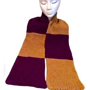 Cashmere Scarf Color Block Maroon and Brown Sugar 5ft long. Soft & Warm